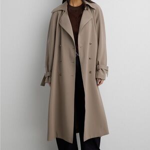 OAK + FORT Classic Oversized Trench Coat in Brindle Taupe XS **SOLD OUT**